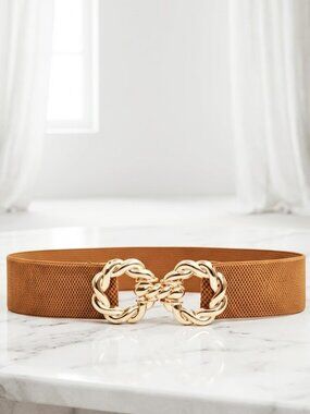Ladies Stylish Stretch Brown Belt (27.5 Inches)